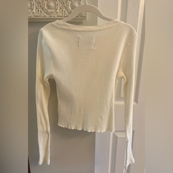 Urban Outfitters White Love Graphic Thermal Top - Size M - Picture 4 of 8